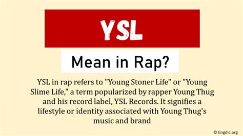 significado ysl|what does ysl mean gang.